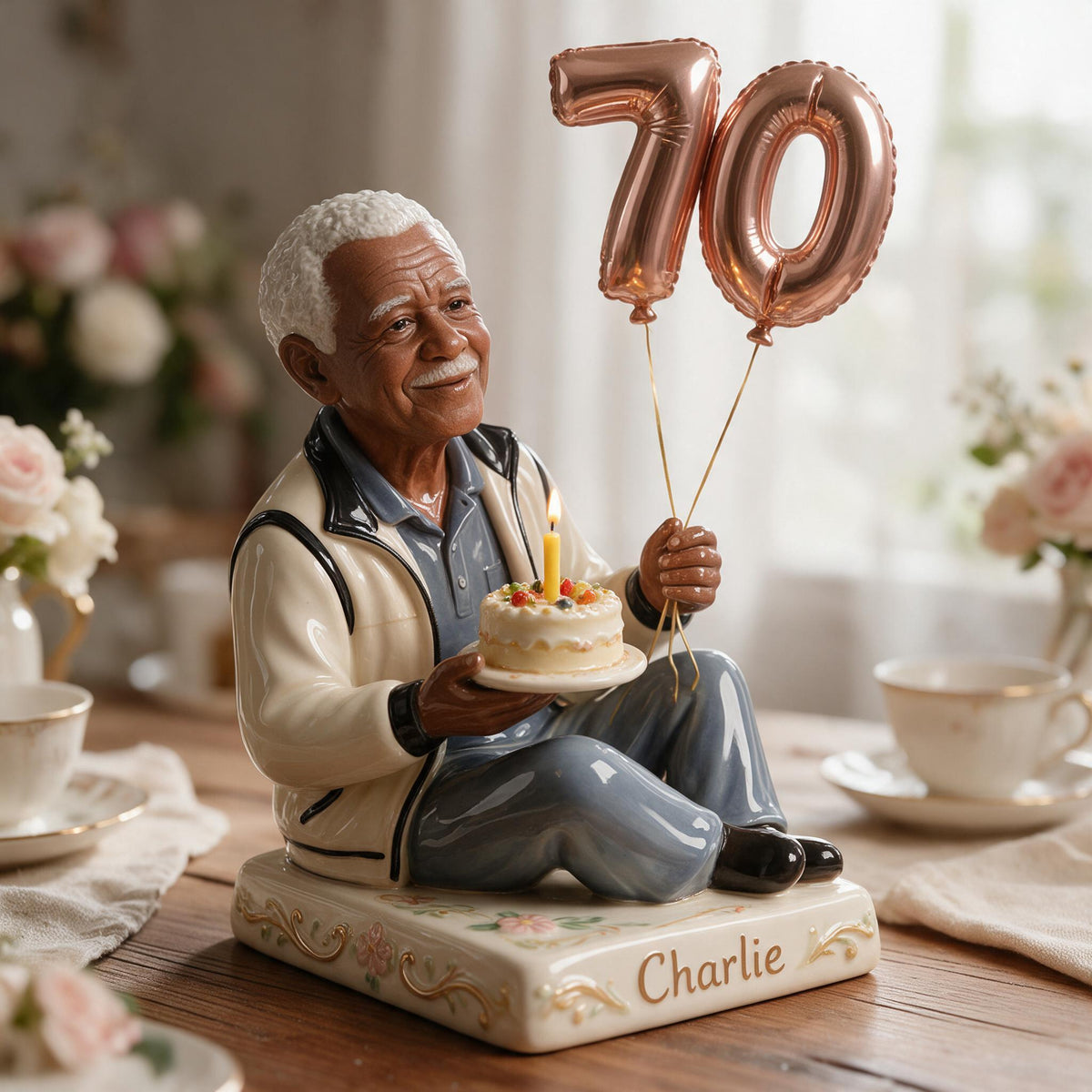Personalized 70th Birthday Older Black Man 3D Plaque Gift for Grandpa Dad Husband