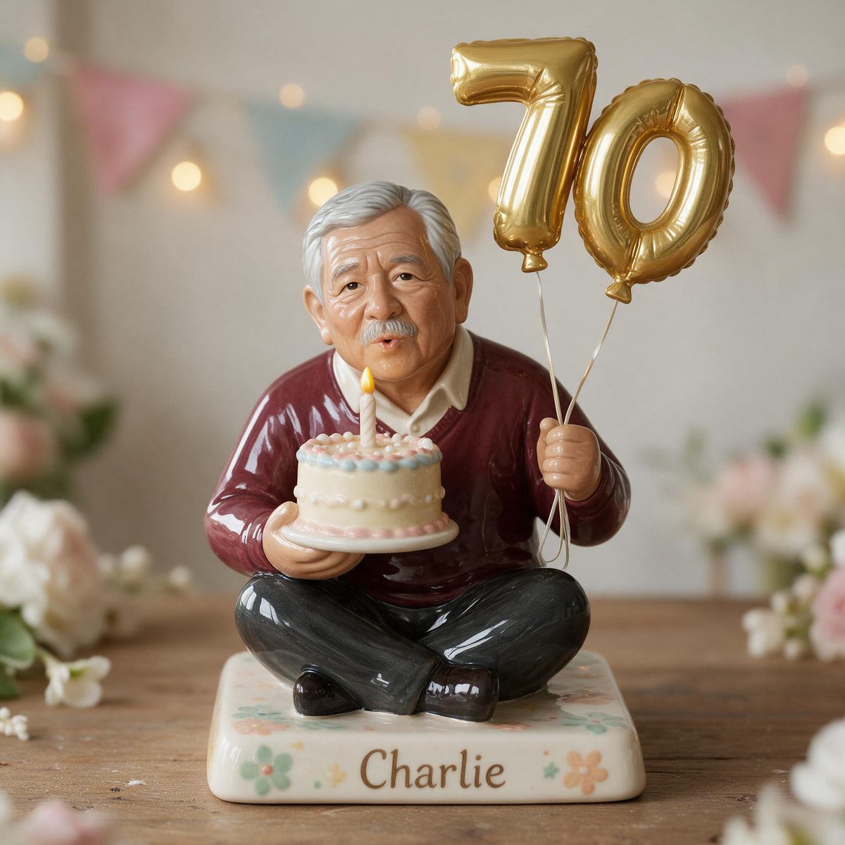 Personalized 70th Birthday Older Latino Man 3D Plaque Gift for Dad Grandpa