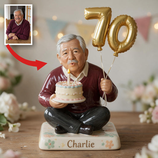 Personalized 70th Birthday Older Latino Man 3D Plaque Gift for Dad Grandpa
