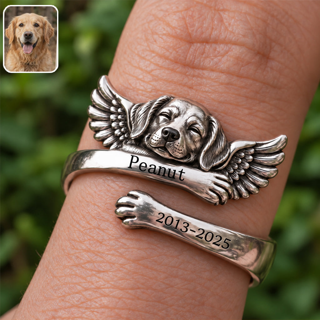Personalized Yorkshire Terrier Memorial Adjustable Ring Pet Keepsake