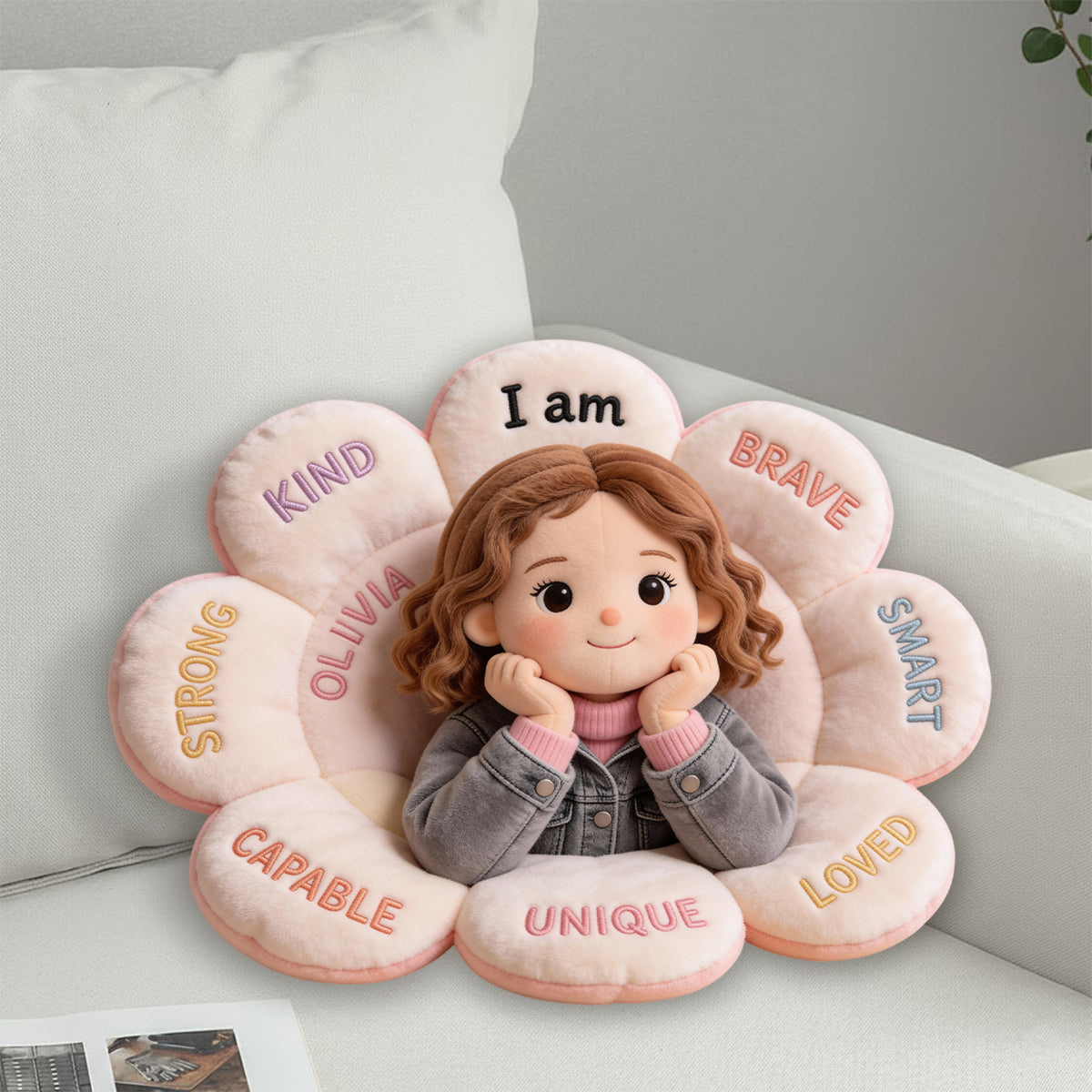 Personalized Latino Little Boy Affirmations Star Faux Fur Pillow, Son Grandson Nephew Gift