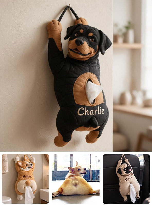 Personalized Black and Tan Rottweiler Pull-Out Organizer Dog Lover Gift