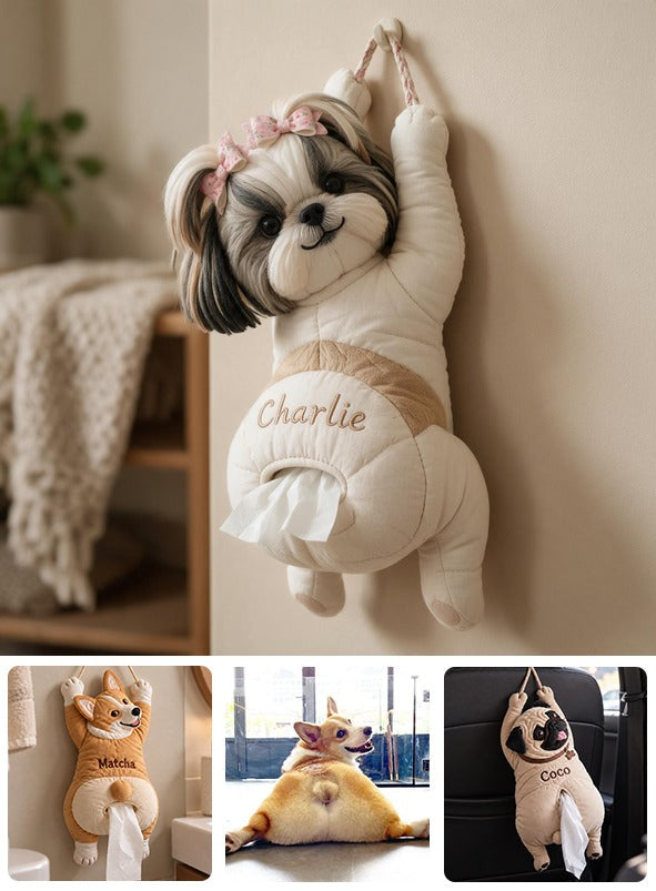 Personalized Fluffy Shih Tzu Pull-Out Organizer Cute Home Storage Gift
