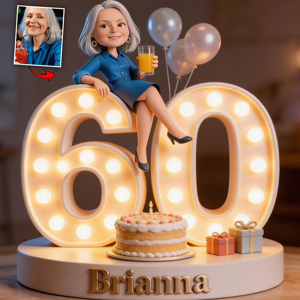 Personalized 70th Birthday Older Latina Woman Custom Shaped Acrylic Plaque Gift