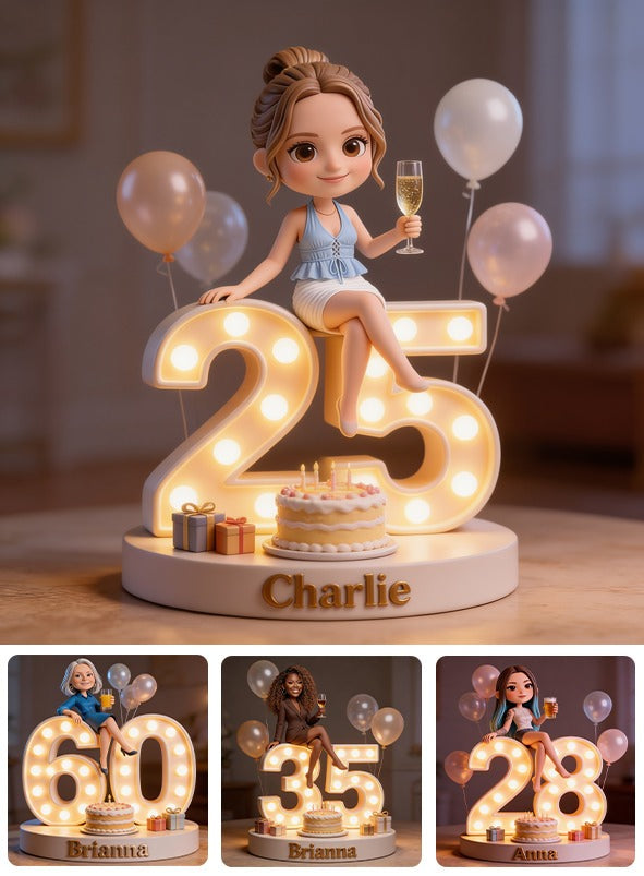 Personalized 25th Birthday Woman Custom Shaped Acrylic Plaque Gift for Her