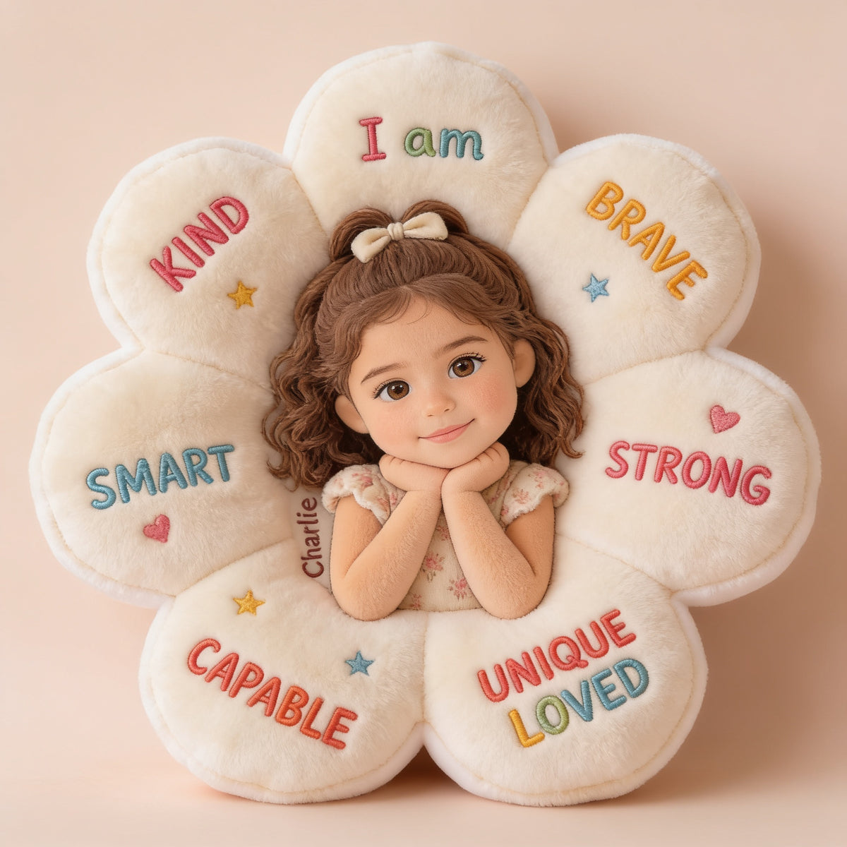 Personalized Latina Little Girl Affirmations Faux Fur Pillow Kid Gift