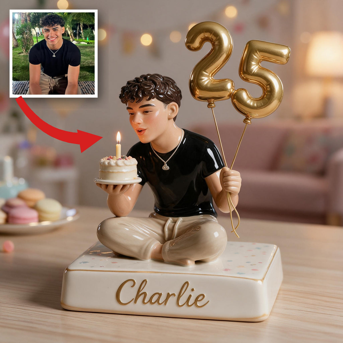 Personalized 25th Birthday Latino Man 3D Plaque, Custom Keepsake Birthday Gift