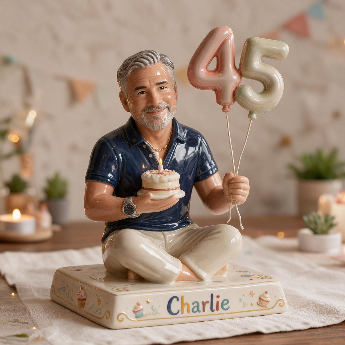 Personalized 45th Birthday Middle-Aged Man 3D Plaque Gift for Dad Grandpa