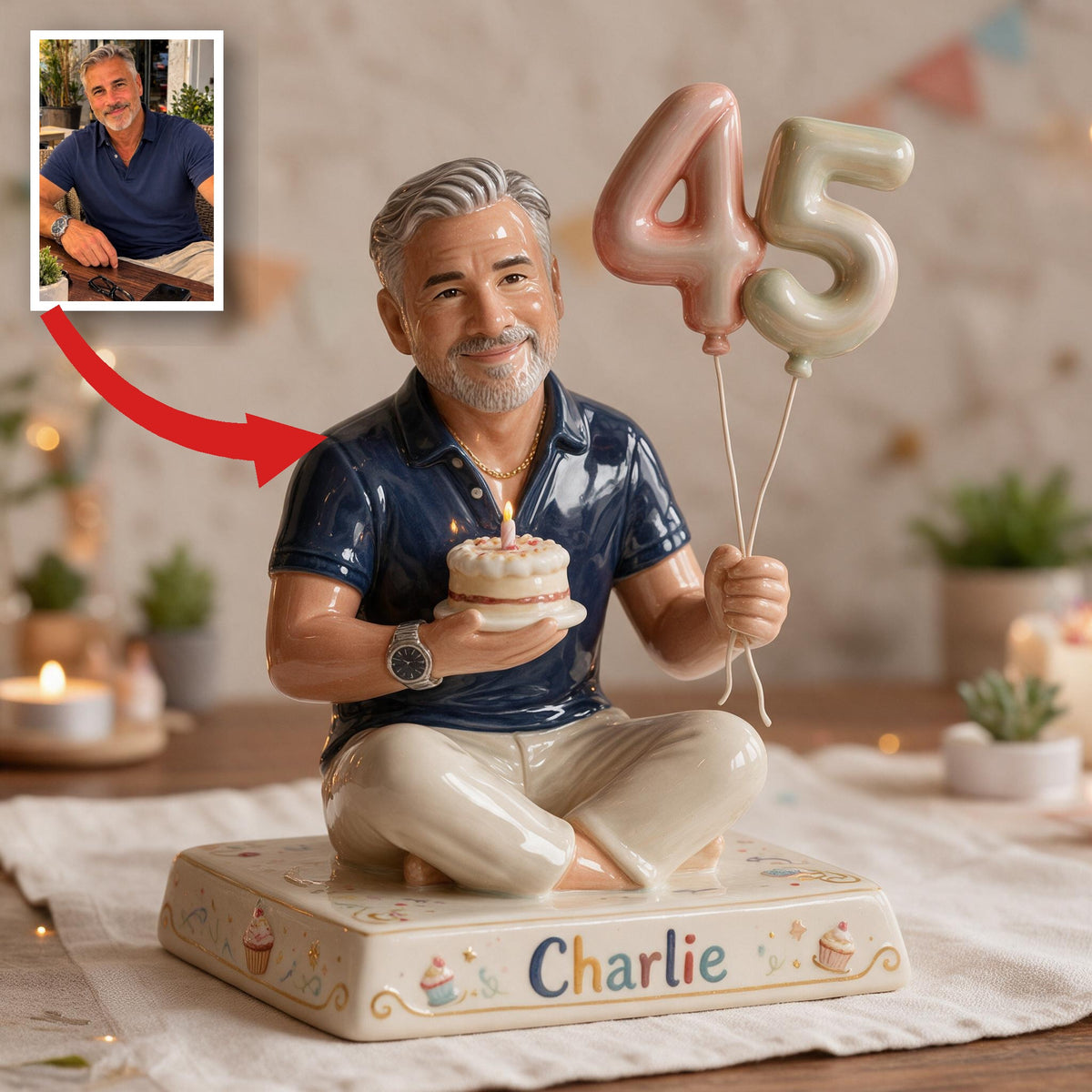 Personalized 45th Birthday Middle-Aged Man 3D Plaque Gift for Dad Grandpa