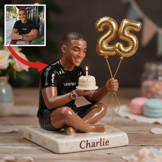 Personalized 25th Birthday Black Man 3D Plaque Gift