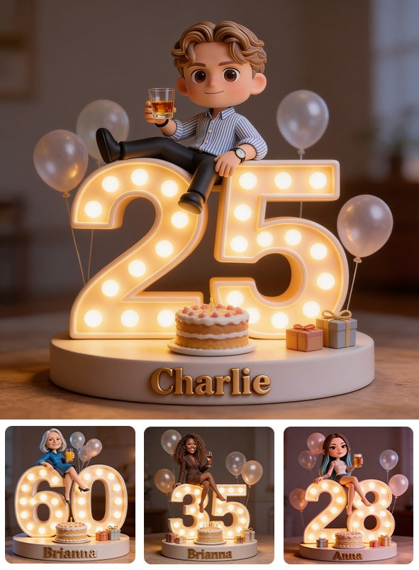 Personalized 25th Birthday Man Custom Shaped Acrylic Plaque Gift for Him