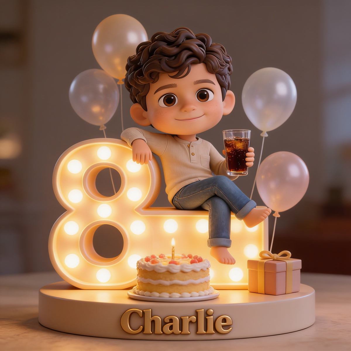 Personalized 8th Birthday Latino Little Boy Custom Shaped Acrylic Plaque Son Grandson Gift
