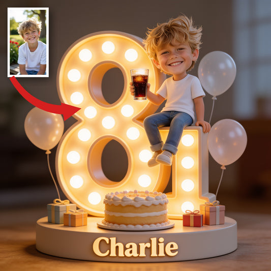 Personalized 8th Birthday Little Boy Custom Shaped Acrylic Plaque Son Grandson Nephew Gift