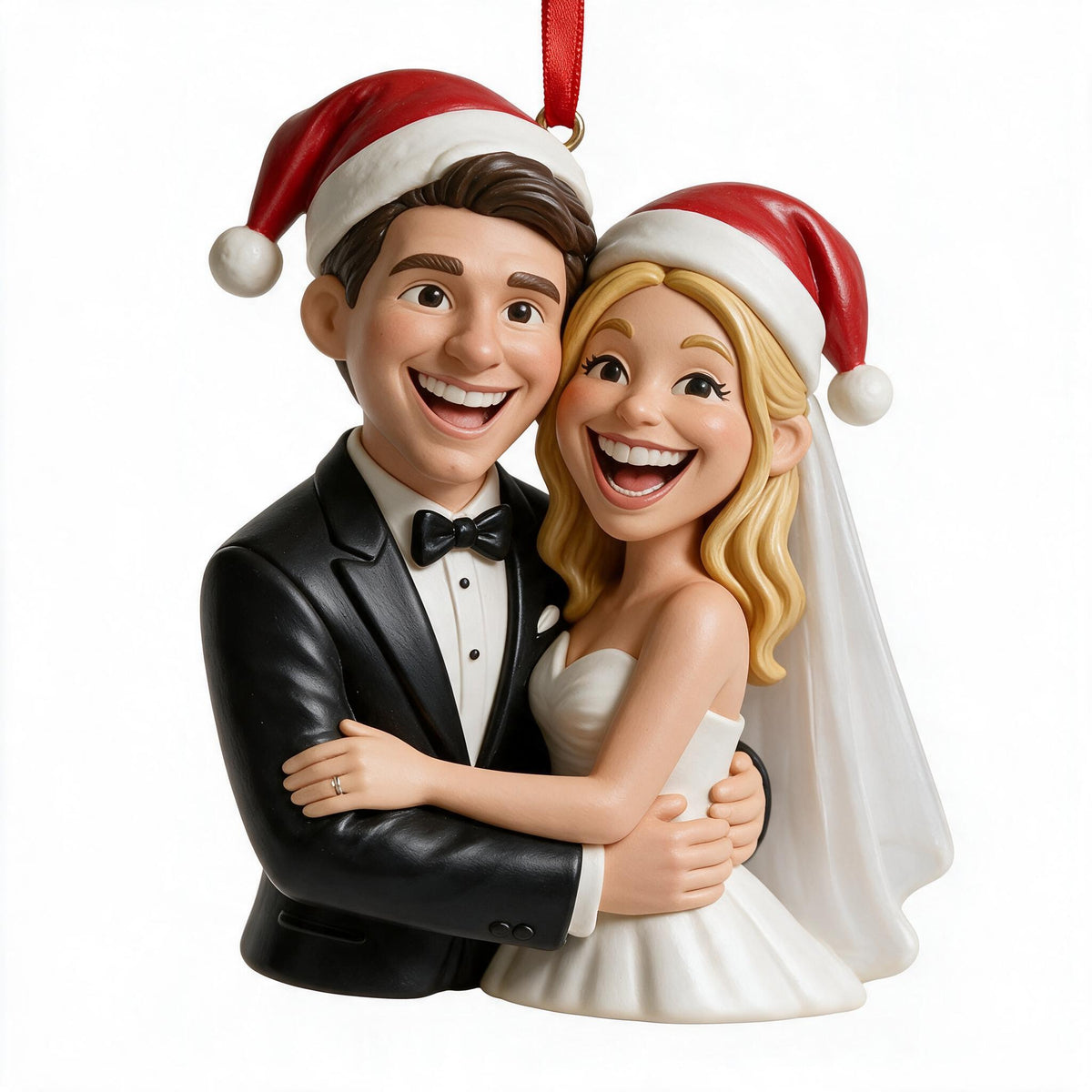 Custom Photo Christmas Wedding Couple Ornament Newlywed Holiday Gift