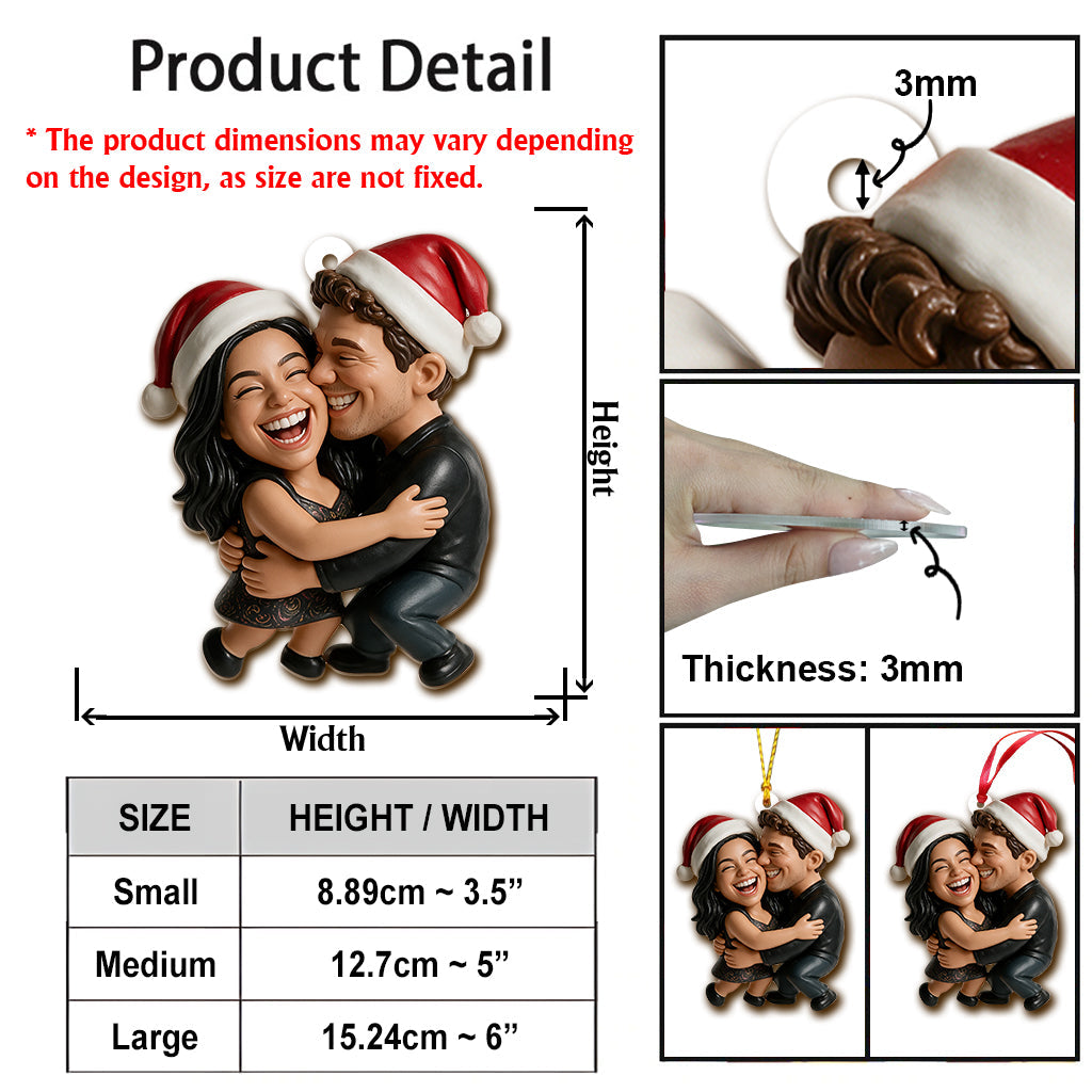 Custom Photo Christmas Wedding Couple Ornament Newlywed Holiday Gift