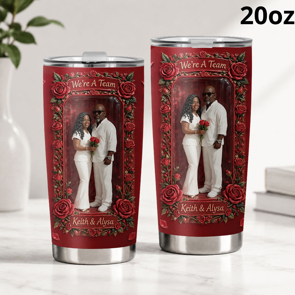 Custom Photo Older Latino Couple Tumbler, Personalized Couple Keepsake Gift
