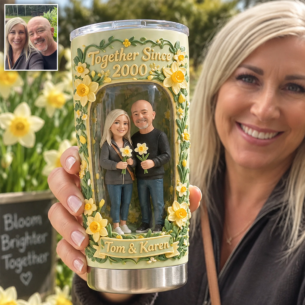 Custom Photo Black Lesbian Couple Tumbler - Unique LGBT Couple Gift