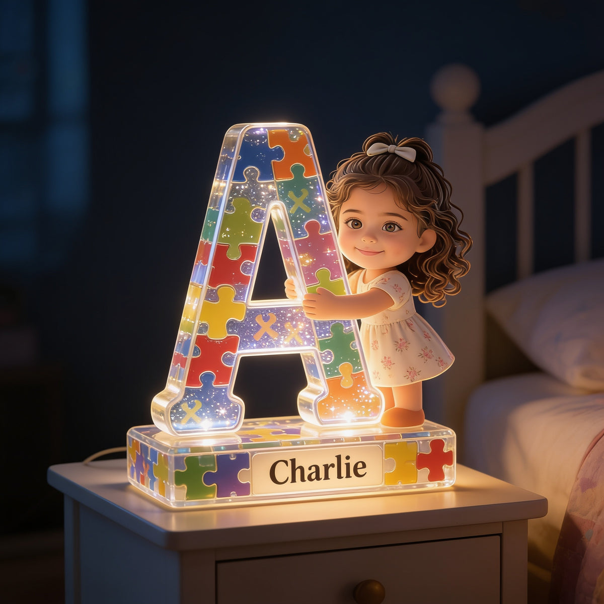 Personalized Latina Little Girl Acrylic LED Night Light Custom Gift for Daughter Granddaughter Niece