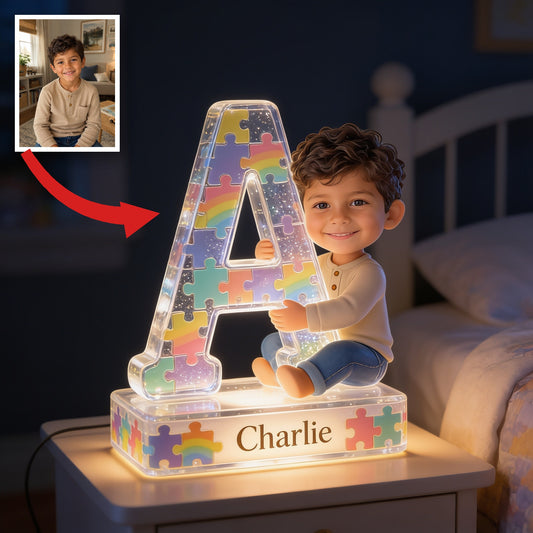Personalized Latino Little Boy Acrylic LED Night Light Custom Kids Room Decor Gift