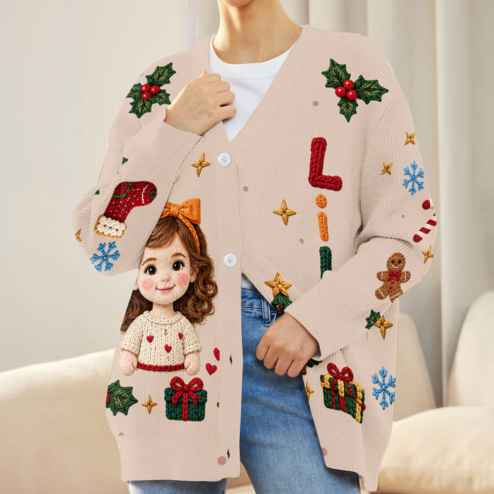 Personalized Christmas Latino Little Boy Cardigan Sweater Son Grandson Nephew Gift
