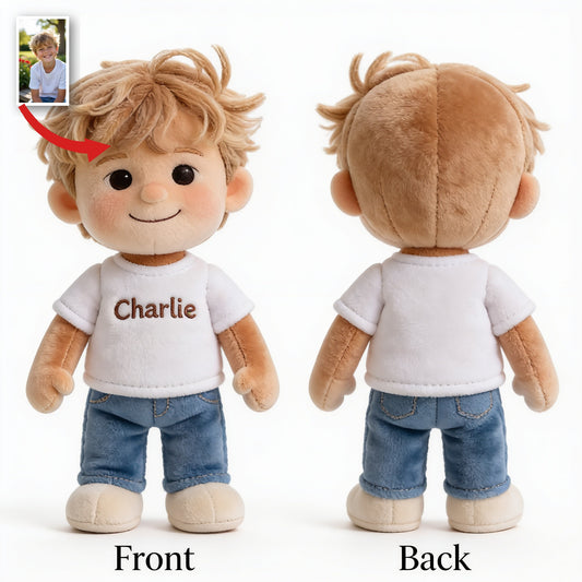 Personalized Little Boy Plush Keychain Gift for Son Grandson Nephew