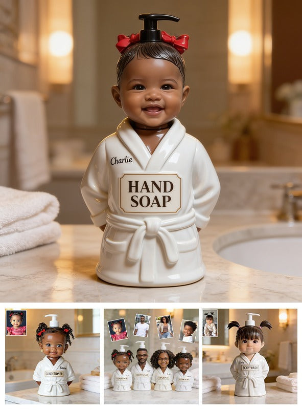 Personalized Christmas Black Christmas Baby Girl Soap Dispenser Bathroom Gift