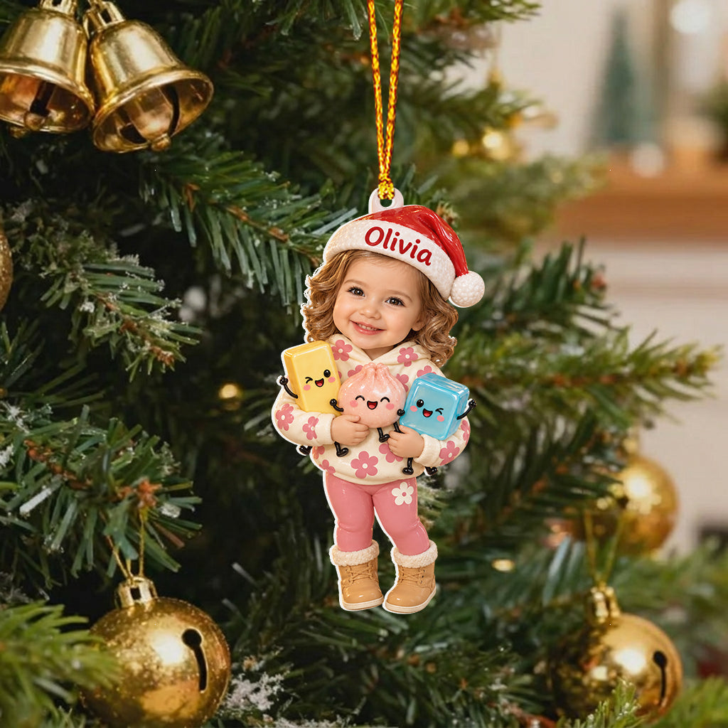 Personalized Christmas Latina Little Girl 3D Ornament, Holiday Gift for Kids