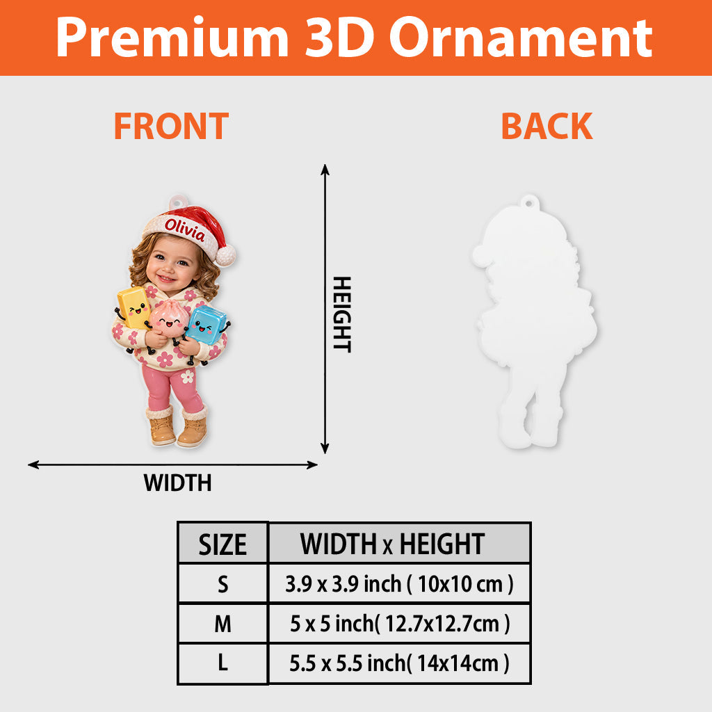 Ornement de Noël 3D Personnalisé pour Bébé Garçon