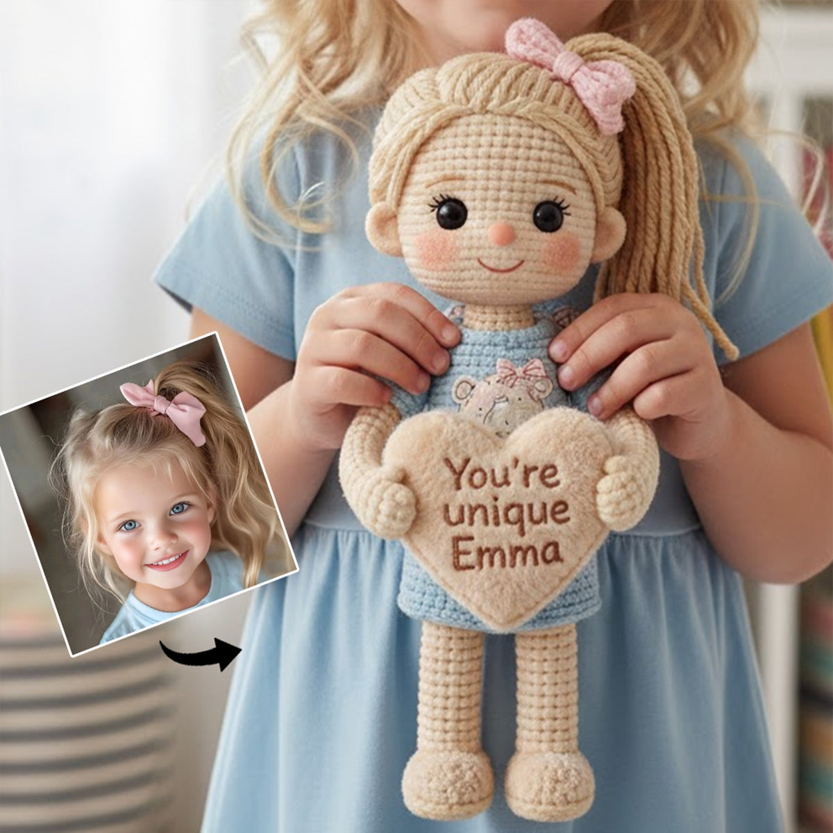 Personalized Christmas Baby Boy Faux Fur Pillow, Cute Holiday Gift For Kids