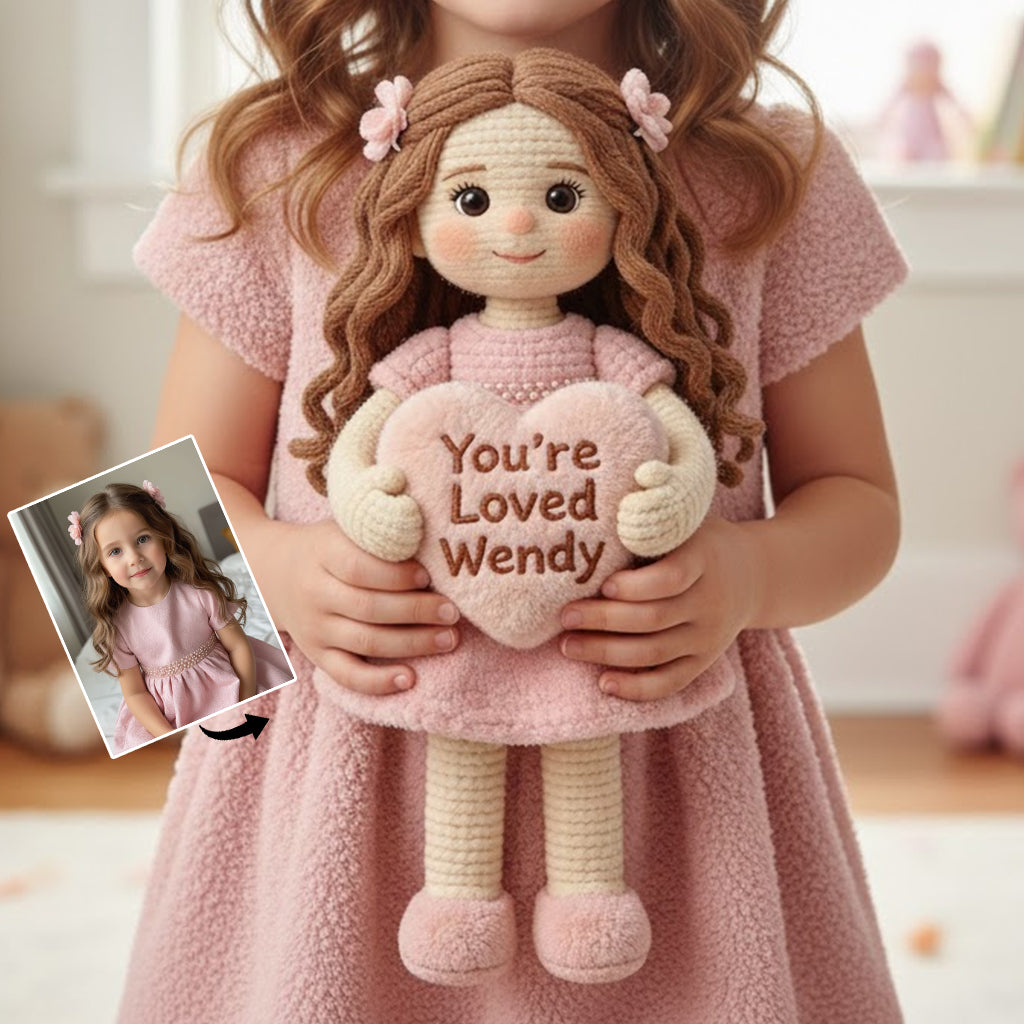 Personalized Little Girl Premium Faux Fur Pillow, Gift for Daughter Granddaughter Niece