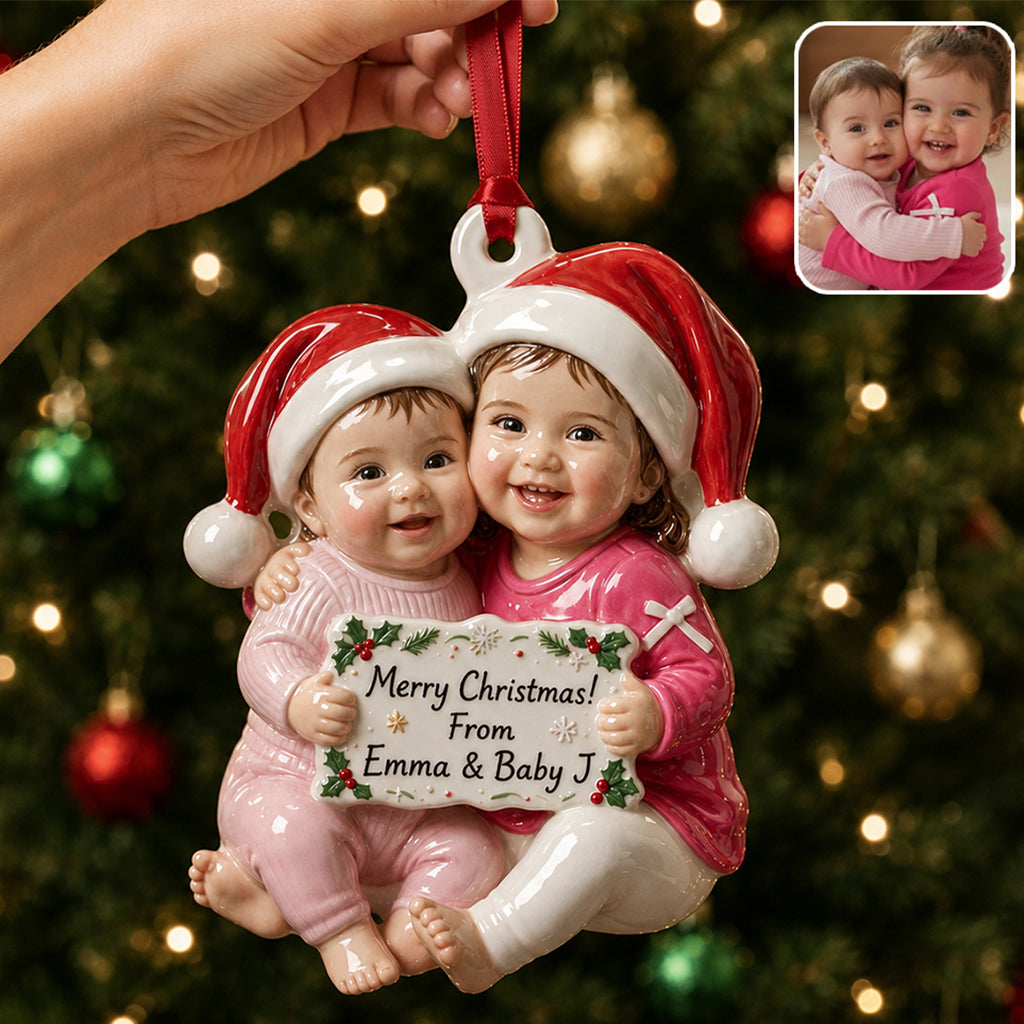 Personalized Christmas Baby Boy 3D Resin Ornament Holiday Keepsake