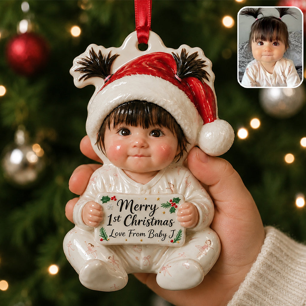 Personalized Christmas Baby Boy 3D Resin Ornament Holiday Keepsake