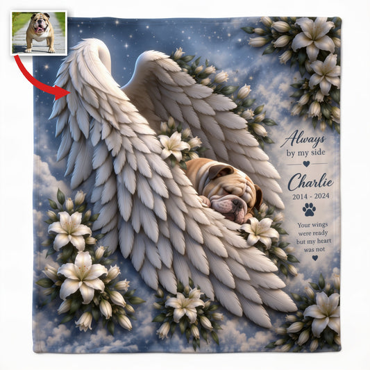 Personalized Bulldog Memorial Wearable Blanket Pet Loss Keepsake