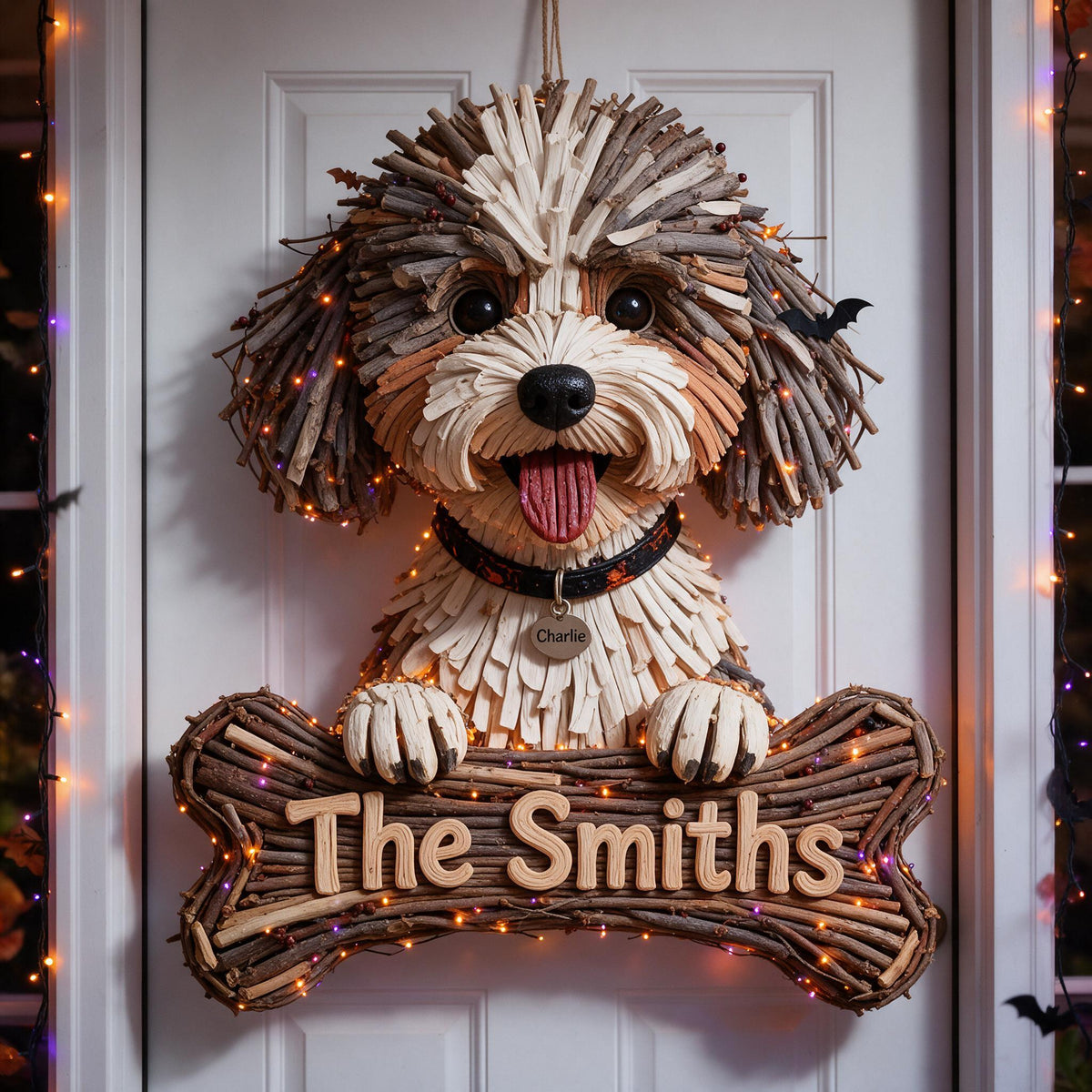 Personalized Halloween Poodle LED Light Acrylic Sign