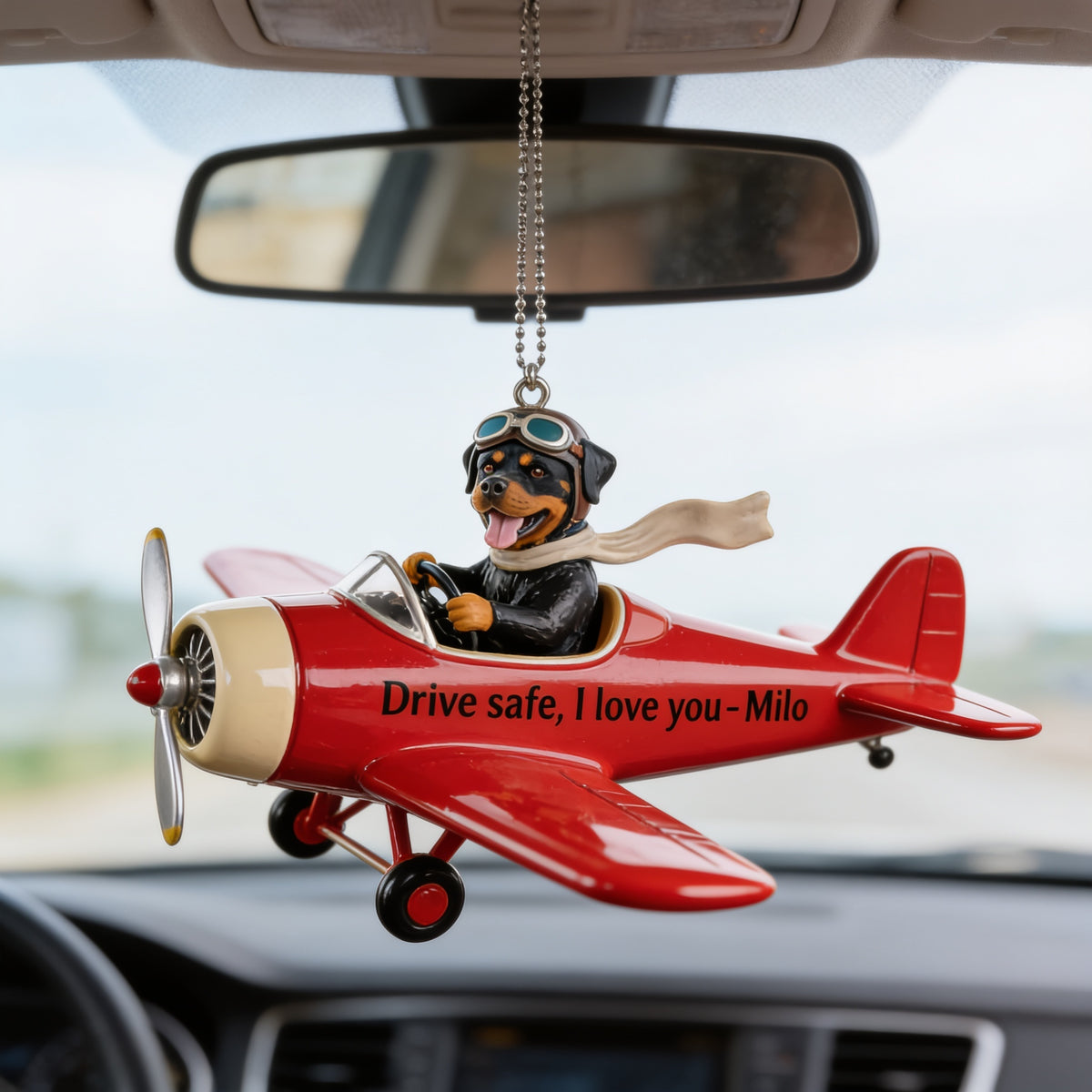 Custom Photo Black and Tan Adult Rottweiler Car Ornament Dog Lover Gift