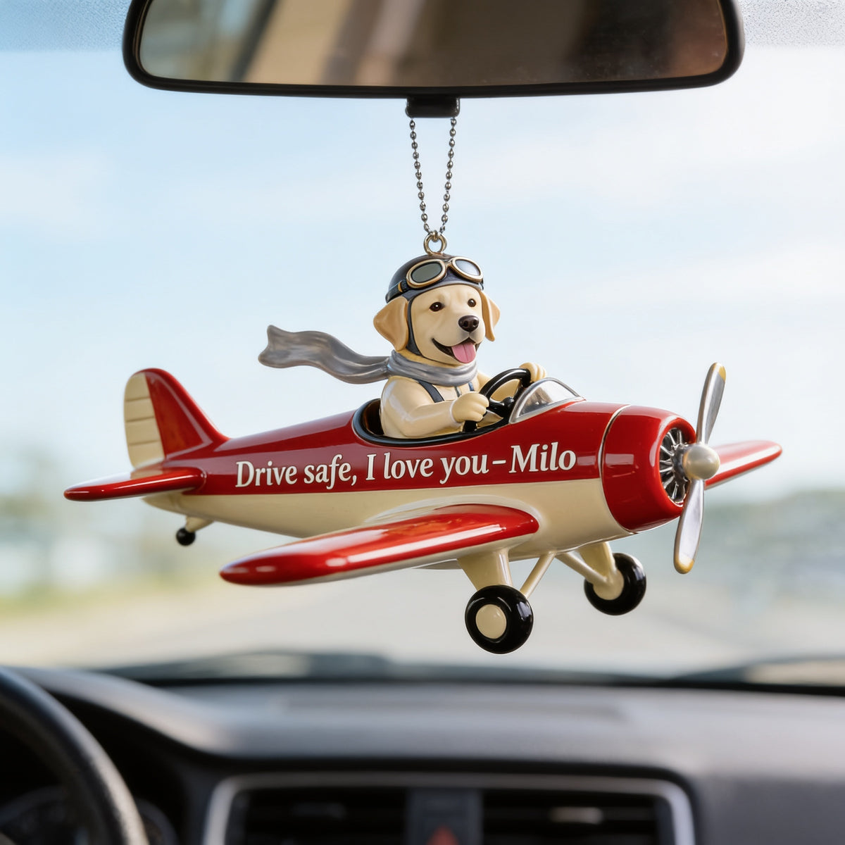 Custom Photo Adult Yellow Labrador Retriever Car Ornament, Pet Lover Gift