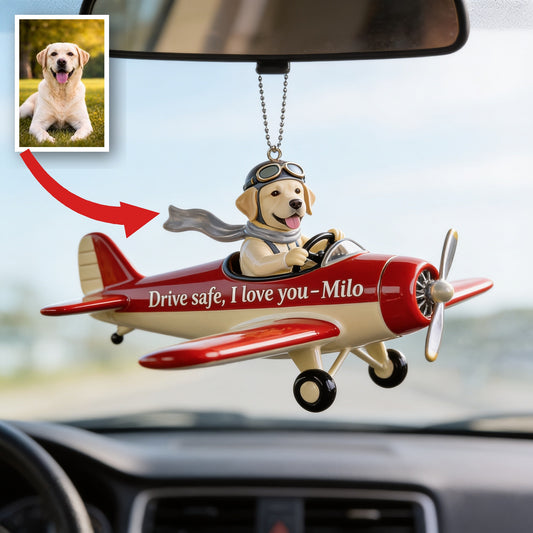 Custom Photo Adult Yellow Labrador Retriever Car Ornament, Pet Lover Gift