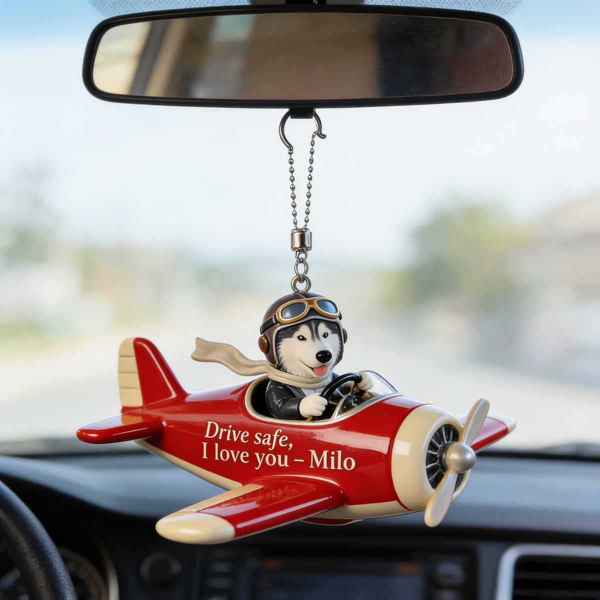 Custom Photo Siberian Husky Car Ornament Dog Lover Gift