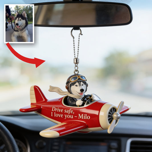 Custom Photo Siberian Husky Car Ornament Dog Lover Gift