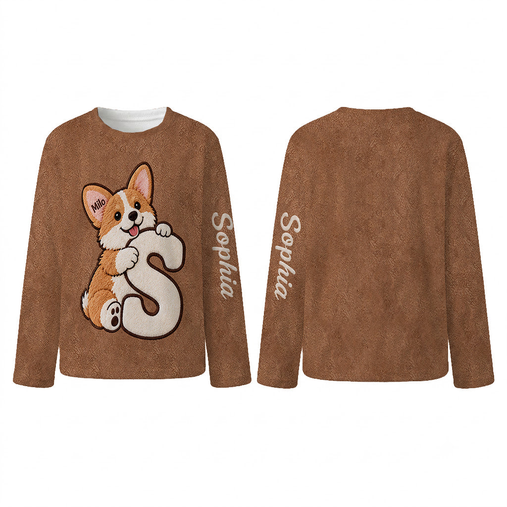 Personalized Adult Yellow Labrador Retriever Fleece Lounge Set for Dog Lovers