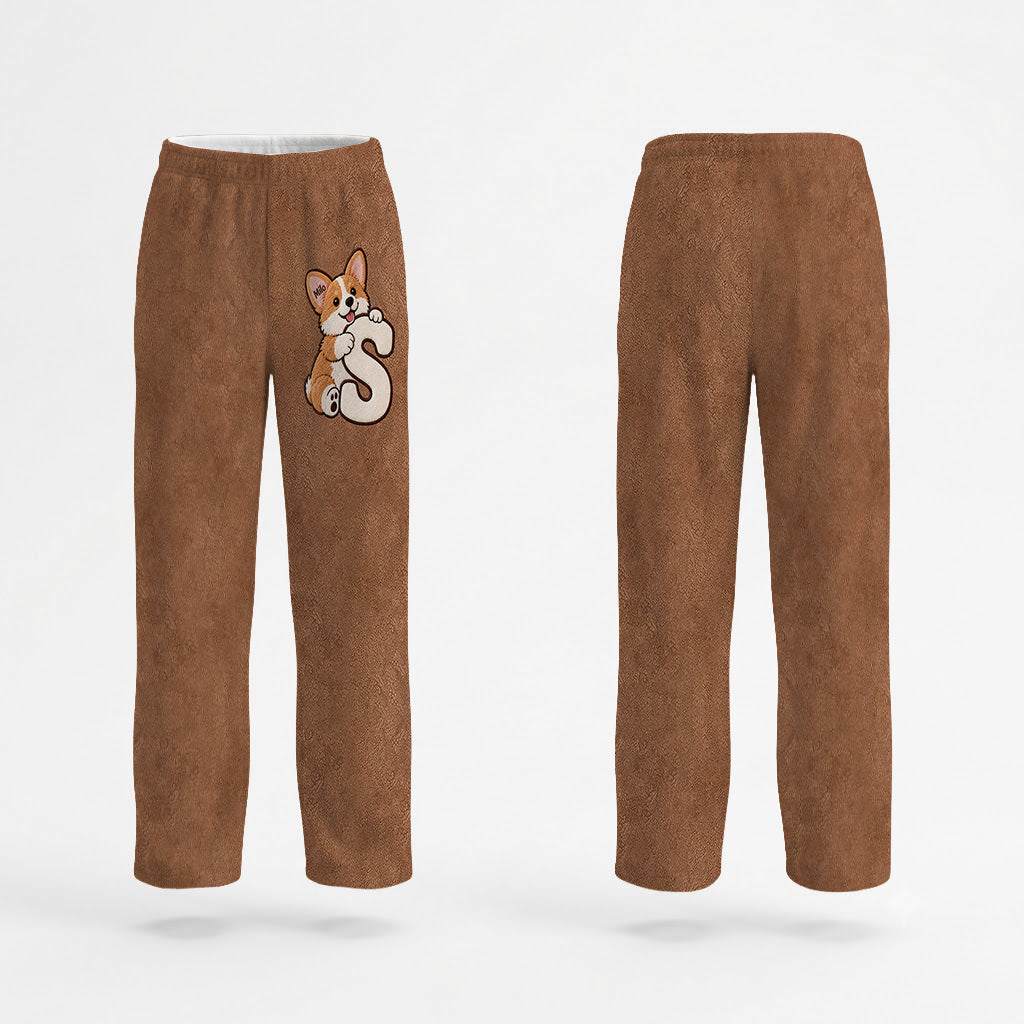 Personalized Fluffy Golden Tan Pomeranian Fleece Lounge Set