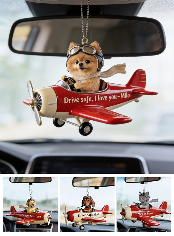 Custom Photo Fluffy Golden Pomeranian Car Ornament Dog Lover Gift