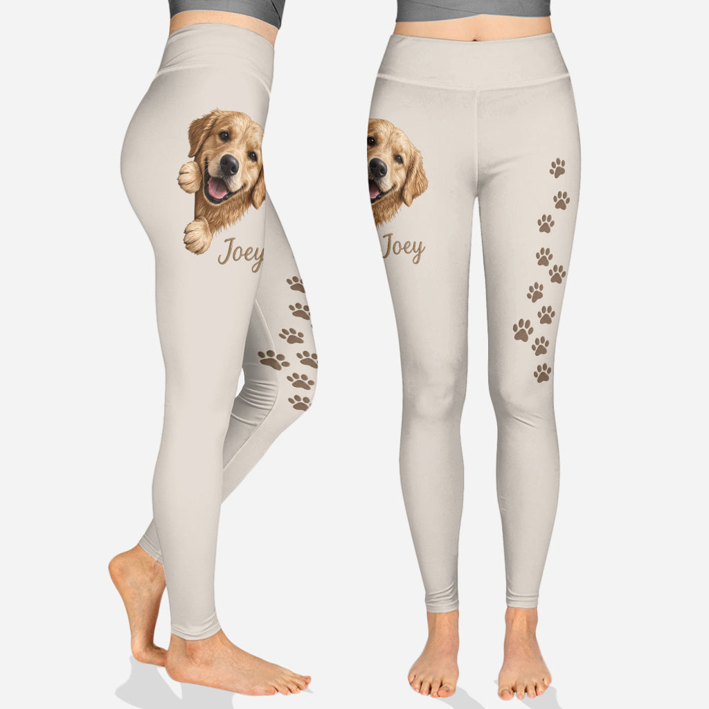 Personalized Fluffy Shih Tzu Zip Hoodie & Leggings Loungewear Set