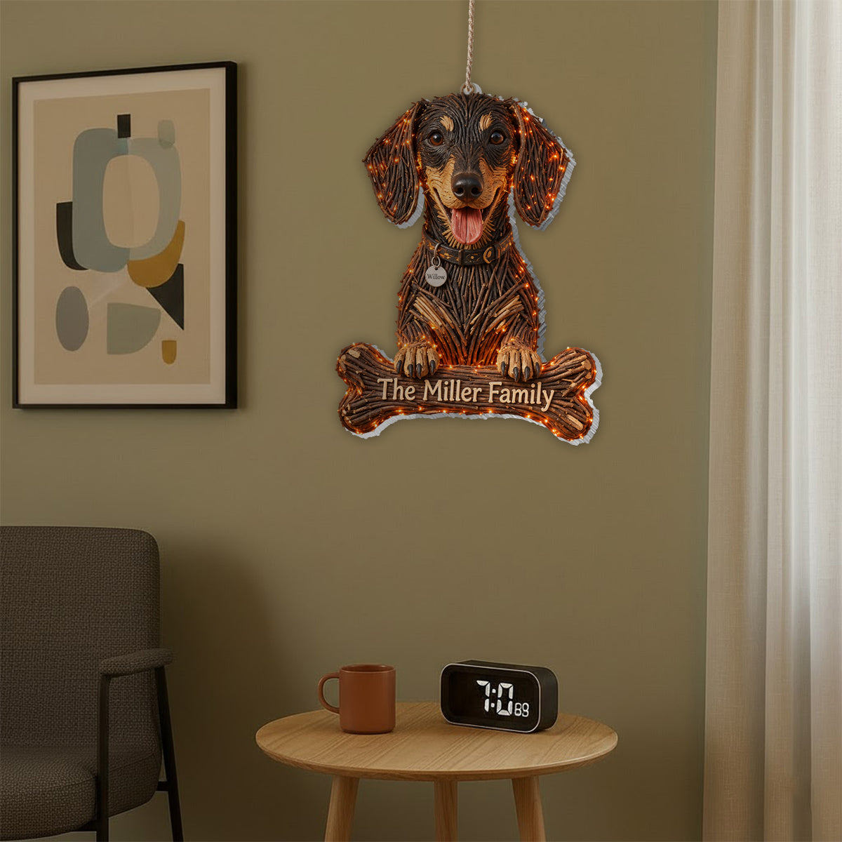 Personalized Halloween Black and Tan Adult German Shepherd LED Acrylic Sign