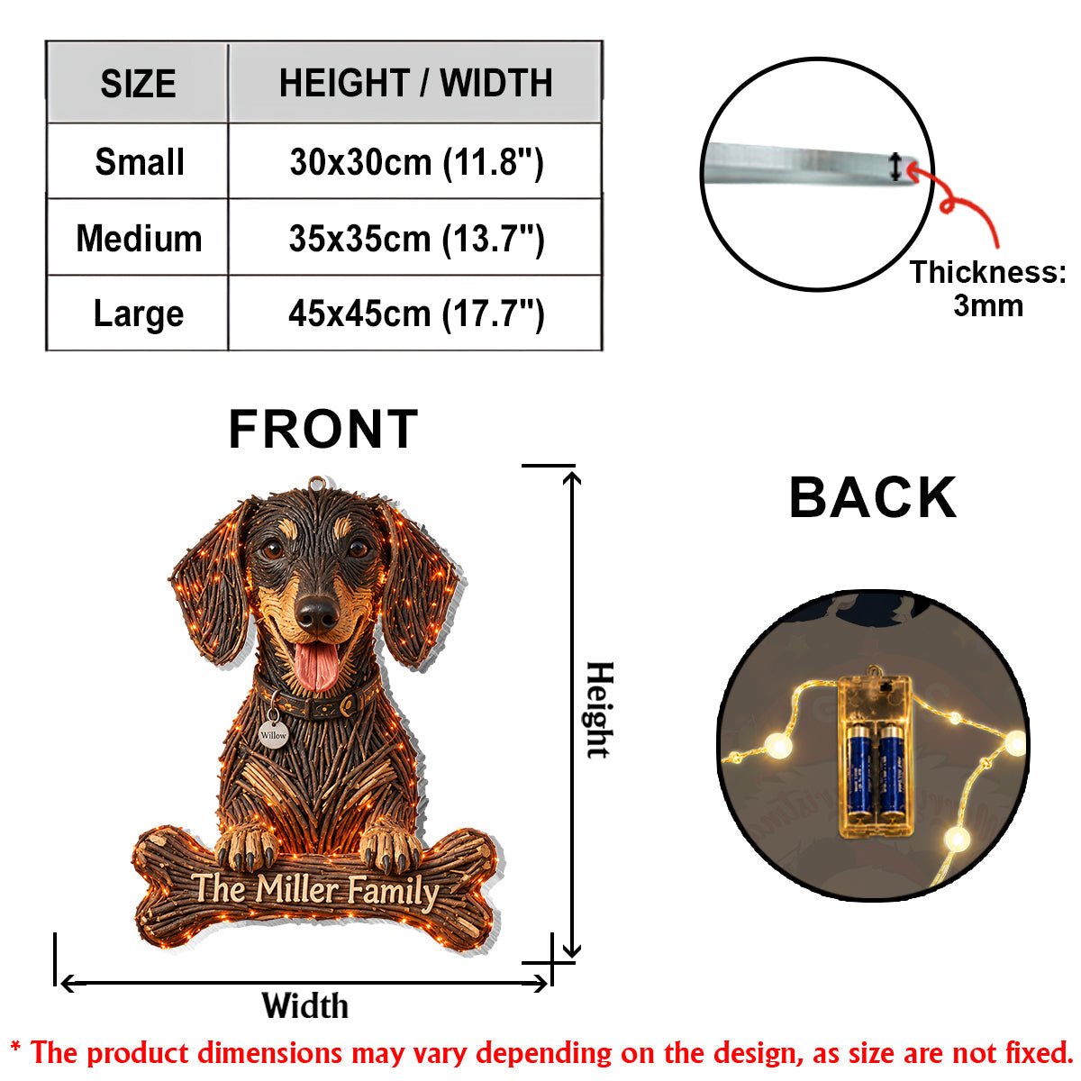 Personalized Halloween Black and Tan Adult German Shepherd LED Acrylic Sign