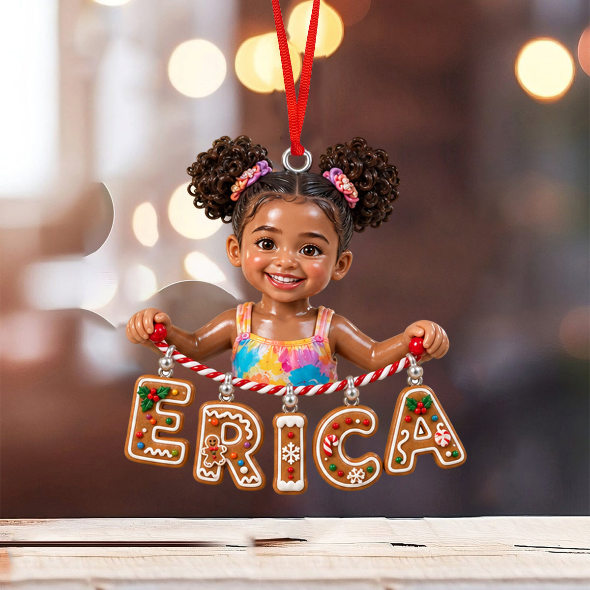 Personalized Latino Little Boy Dinosaur Name Ornament, Gift for Son Grandson Nephew