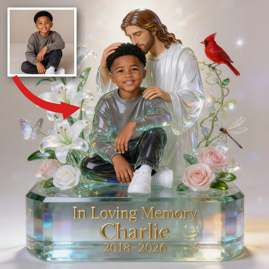 Personalized In Loving Memory Black Little Boy Custom Acrylic Plaque Memorial Gift