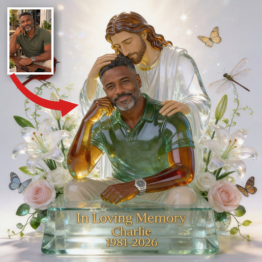 Personalized In Loving Memory Middle-Aged Black Man Memorial Custom Acrylic Plaque