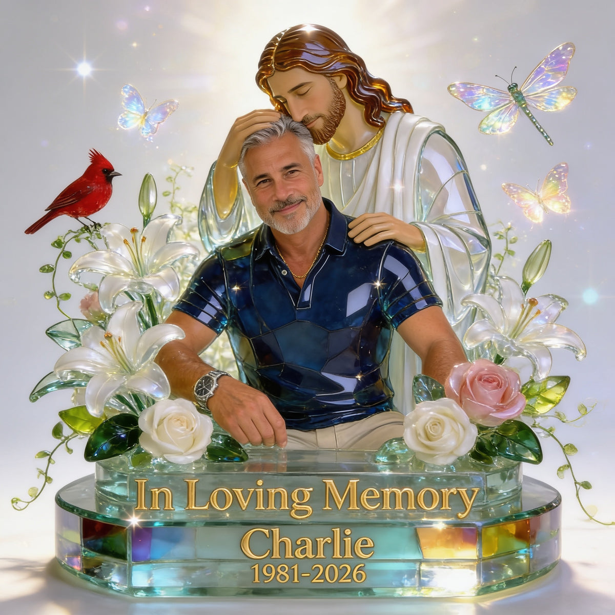 Personalized In Loving Memory Middle-Aged Man Acrylic Plaque Memorial Gift for Dad Husband