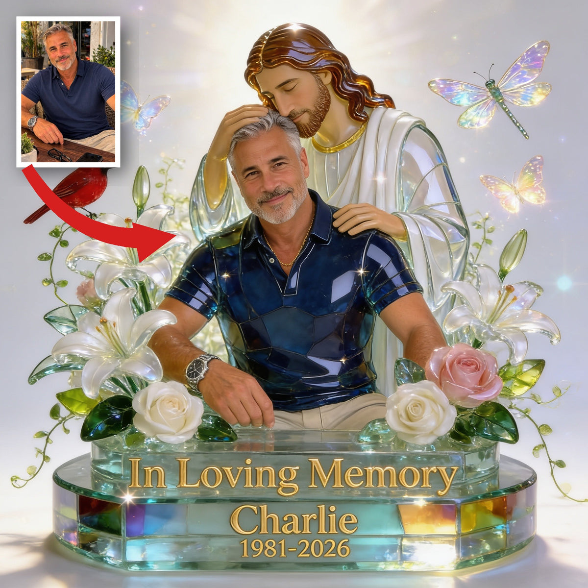 Personalized In Loving Memory Middle-Aged Man Acrylic Plaque Memorial Gift for Dad Husband
